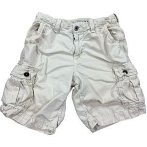 Vintage American Eagle Cargo Shorts Mens 32 White Classic Cotton Utility Y2K